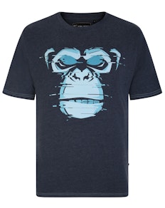 KAM Digital Gorilla Print T-Shirt Indigo Marl